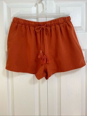 4 for $25 - Joe Fresh Rust Drawstring Cozy Short Shorts in French Terry Cloth, M